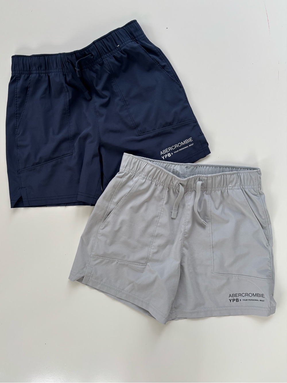 Abercrombie Kids YPB Little Boys LOT OF 2 Athletic Shorts Blue Gray Size 9/10